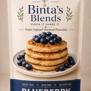 Binta's Blends Wild Blueberry Oat Pancake Mix - Organic Gluten-Free Whole Grain • Fruit-Infused • 12 oz (340 g)